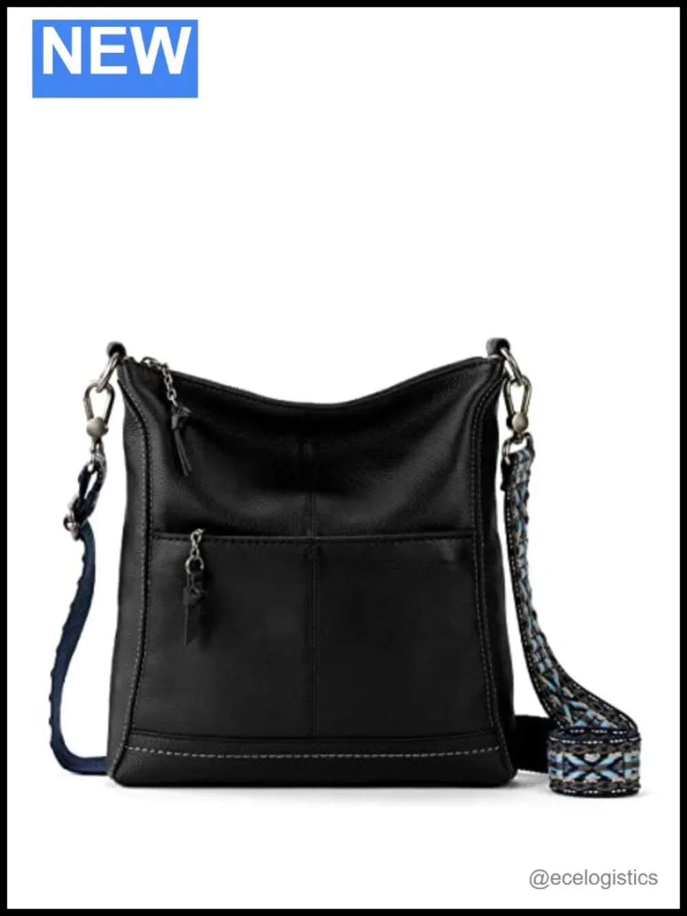 Leather Crossbody Purse with Adjustable Strap, Zipper Closure